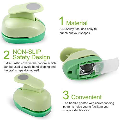 UCEC Circle Cutter 3 Pcs Circle Punch Craft Paper Hole Cutter for Crafting - color: circle, size: 3pack, 3/8+5/8+1in
