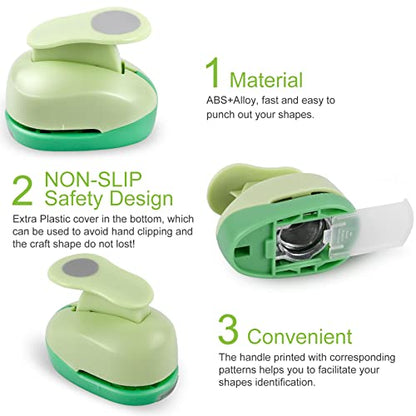 UCEC Circle Cutter 3 Pcs Circle Punch Craft Paper Hole Cutter for Crafting - color: circle, size: 3pack, 3/8+5/8+1in