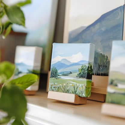 PHOENIX 4x4 Inch 4 Pack Gallery Canvas - Small Square 1.5 in Thick Canvases for Painting - Deep Edge 100% Cotton 11 Oz. Gesso Primed White Blank Professional Canvas Oil & Acrylic Paints - size: 4"x4", style: Gallery