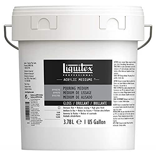 Liquitex Professional Effects Medium, 1-Gallon, Gloss Pouring Medium | Prepare Color for Smooth Wet Look Pours, Lowers Viscosity; Mix with Any Acrylic Paint, Resistant to Aging, Non-Yellowing - color: Gloss, style: Gallon