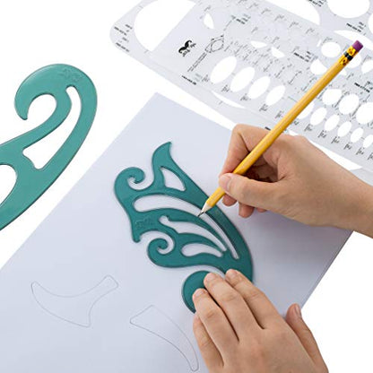 Mr. Pen- French Curve, Large Circle Template and Ellipse Template (6 Pc)