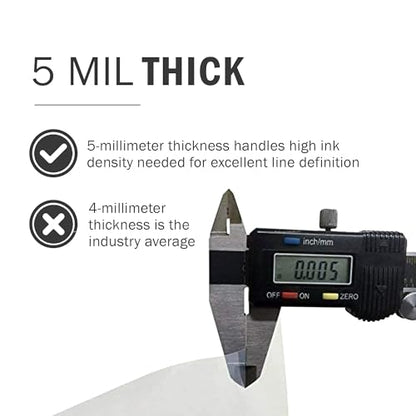Screen Print Direct® Waterproof Inkjet Film Sheets (8.5 x 11-100 Sheets) | Transparency Film for Silk Screen Printing, Inkjet Film Sheets for Screen Printers (8.5" x 11" - 100 Sheets) - size: 8.5x11 - 100 sheets
