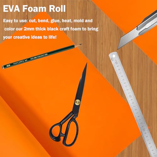 EVA Foam Roll | High Density 85kg/m3 | 2mm Thick | 48"x14" | Ideal for Cosplay, Crafts, DIY Projects (Orange 1pc) - color: Orange 1pc