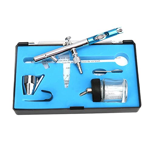 Karlak 0.35mm Siphon Feed Dual-Action Airbrush Kit Set Spray Gun with 5cc & 22cc Fluid Cup for Art Craft Painting Nail Art Tattoo Cake Decorating Type 1