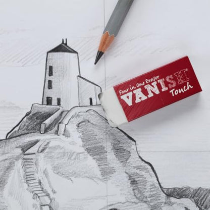 Acurit Vanish Touch Artist Eraser, Latex-Free, 3 Pack - Soft, Flexible Pencil Erasers, Sketching Supplies W/Protective Sleeve - Graphite, Charcoal, Pastel Compatible - size: 3 Pack