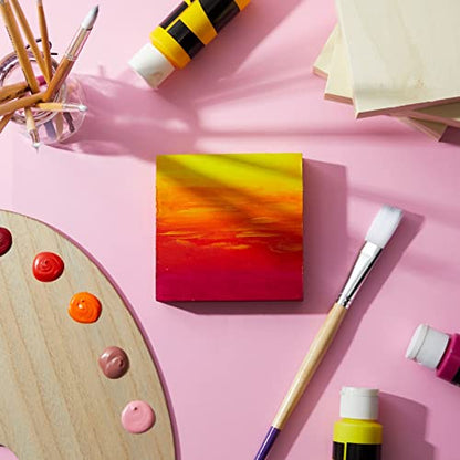 Bright Creations Wood Canvas Boards (6 Pack), 4x4 inches, 0.85 inches Thick, Pinewood Material, Smooth Surface, 6 Pieces - size: Square 4x4in