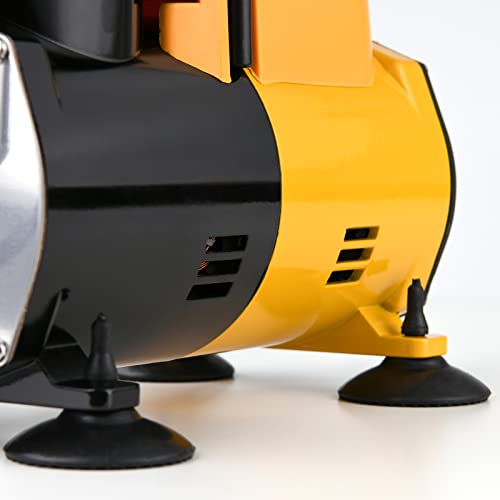 MEEDEN Airbrush Compressor Kit - 1/5 HP Quiet Air Compressor for Model Painting with 6 Feet Hose - color: Single - Yellow