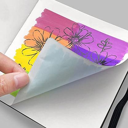 Mifuner Square 5x5 Bleedproof Marker Paper Pad, 110 gsm Alcohol Ink Bristol Paper Sketchbook, Handmade Journal Hardbound 88 Sheets (176 Pages) Markers Ink Mediums Art Sketch Book Blue Waves - color: S-blue waves