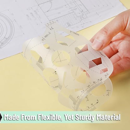 Mr. Pen- Geometric Drawing Template | Mathematical Functions Plastic Template Plastic, Shape Stencils for Drawing