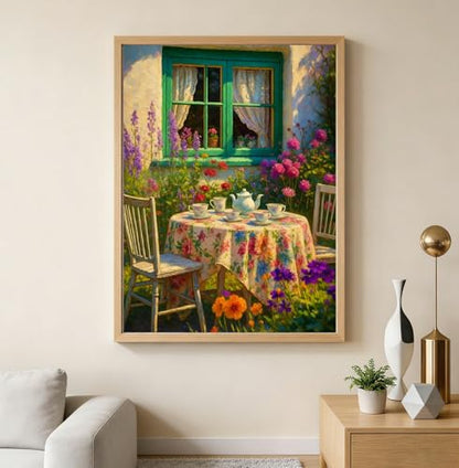 Canrichshop Paint by Numbers Kit for Adults-Garden Paint by Number,DIY Acrylic Oil Painting Beginners Unframed,Adult Paint by Number on Canvas for Decor 16x20inch