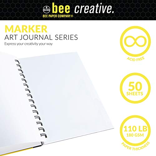 Bee Paper - 5.5" x 8" Creative Marker Drawing Journal - size: 5-1/2-inch x 8-inch, 50 Sheet Art Journal, style: Marker Art Journal