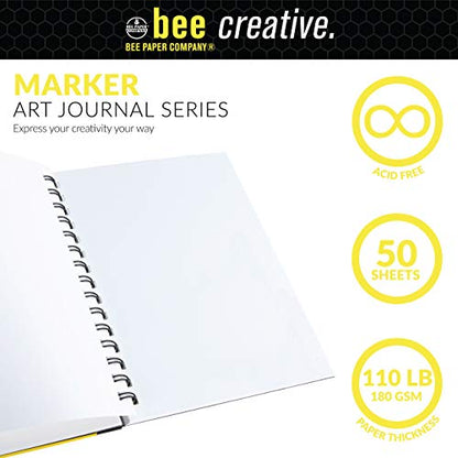Bee Paper - 5.5" x 8" Creative Marker Drawing Journal - size: 5-1/2-inch x 8-inch, 50 Sheet Art Journal, style: Marker Art Journal