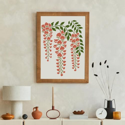 Large Flower Stencils 14" Vine Stencil | Reusable Leaf Branch Stencils for Wall Crafts Canvas Furniture Wood - style: Vine