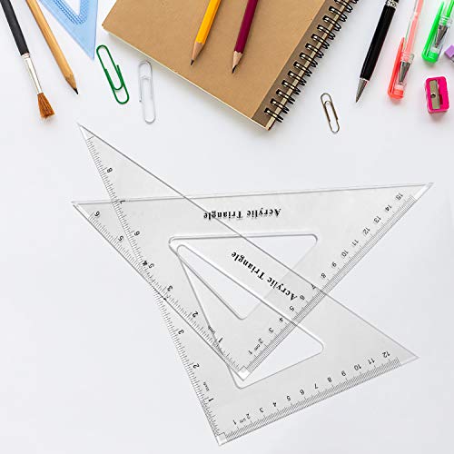 Coopay Large Triangle Ruler Set Square, 30/60 and 45/90 Degrees, Triangle Hollow - size: Triangle Hollow