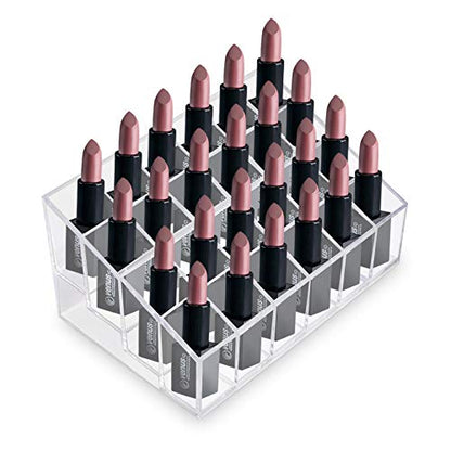 Super Z Outlet Transparent Cosmetic Makeup Organizer for Lipstick, Brushes, Bottles, and More - Clear Case Display Rack Holder