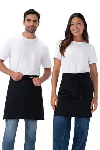 Chef Works Unisex Half Bistro Server Apron - color: Black, 2 Pack