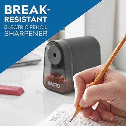 X-ACTO Pencil Sharpener, Mighty Mite Electric Sharpener, with Pencil Saver®, SafeStart® Motor, Black, 1 Count - Home, Office, School, Teacher Supplies (Pack of 3) - size: Pack of 3