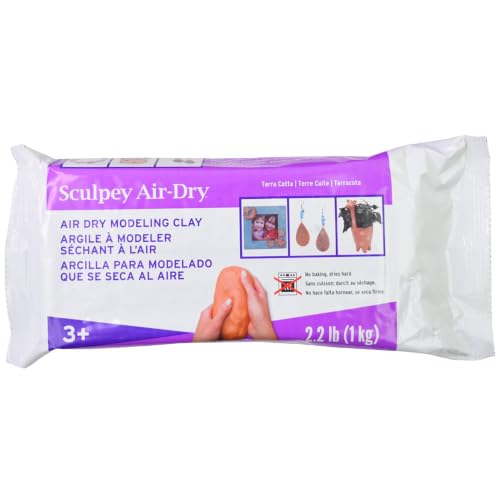 Sculpey Air-Dry™ Terra Cotta, Non Toxic, Air Dry Clay, 2.2 Pound bar Great for Modeling, Sculpting, Holiday, Handprints, DIY and School Projects. Perfect for All Skill Levels. - color: Brown