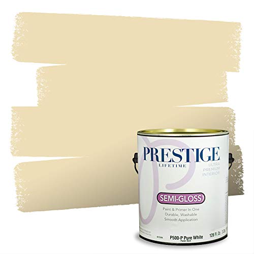 PRESTIGE Paints Interior Paint and Primer In One, 1-Gallon, Semi-Gloss, Comparable Match of Benjamin Moore* Philadelphia Cream* - color: HC-30BM-PCM, size: 1 Count (Pack of 1)