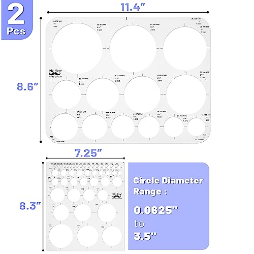 Mr. Pen- Circle Template, 2 pcs, Large and Small Size, Circle Stencil - style: Circle Template, 2 pcs