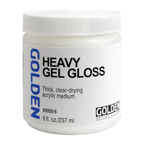 Golden Artist Colors - Heavy Gel Gloss - 8 oz Jar | Artist grade thick acrylic medium; thickens, extends colors, alters sheen, and adds translucency. Transparent