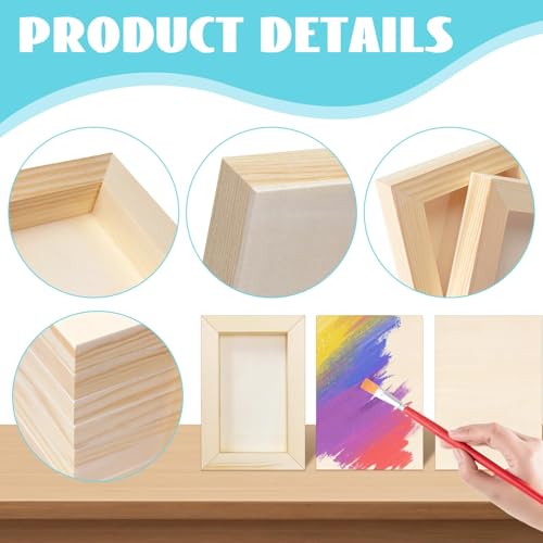 FSWCCK 10 Pack 4 x 6 inch Wood Panel Boards, Unfinished Wood Canvas Panels for Crafts, Painting Canvas, DIY Art Projects, Pouring, Arts Use with Oils, Acrylics - size: 4"X 6" 10 Pack