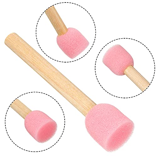 WHQXFDZ 40 Pieces 0.8 inch Round Sponge Foam Brush Set Paint Brush Wooden Handle Foam Brush Sponge Painting Tools for Painting Crafts(0.8inch) (Pack of 2) - size: 0.8inch (Pack of 2)
