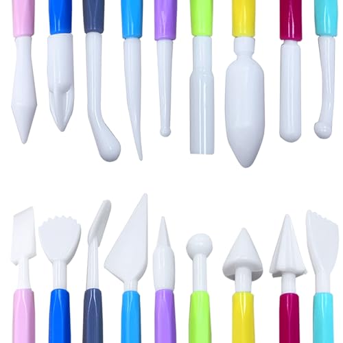 9 Pcs Clay Sculpting Tools Set, Double-Ended Plastic Air Dry Clay Tool Kit, Clay Tool for Pottery, Polymer, Air Dry Clay, Ceramic, Modeling, Shaping, DIY Crafting - color: 9Pcs