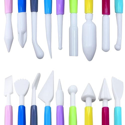 9 Pcs Clay Sculpting Tools Set, Double-Ended Plastic Air Dry Clay Tool Kit, Clay Tool for Pottery, Polymer, Air Dry Clay, Ceramic, Modeling, Shaping, DIY Crafting - color: 9Pcs
