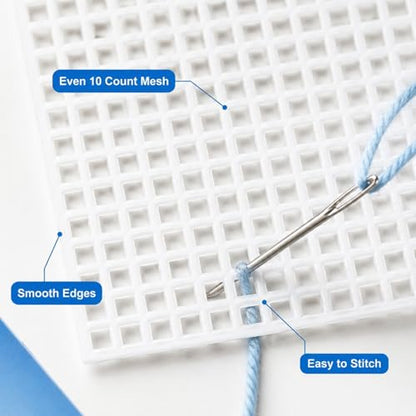 YOUNTHYE 15 PCS Plastic Canvas Sheets 10 Count 10.2X 13.2Inch Plastic Mesh Sheet Large Plastic Canvas for Embroidery Crafting, Acrylic Yarn Crafting, Knit and Crochet Projects - size: 10count