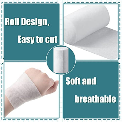 Nuanchu 100 Rolls Cast Padding Soft Individual Pack Plaster Cloth Medical Gauze Pads Plaster Gauze for Wound Care Supplies, Halloween Wrap Bandage, Art Projects, Body Casts, 4 Inch x 8.9 ft