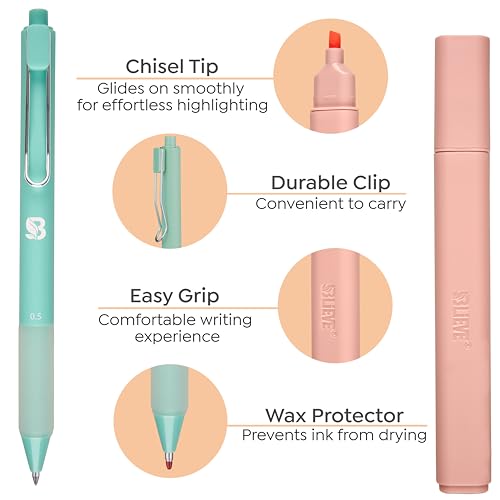 BLIEVE - Aesthetic Highlighters and Gel Pens With Soft Ink and Chisel Tip, Bible Highlighters and Pens No Bleed, Dry Fast Easy to Hold, for Bible Journaling Planner School Supplies (CANDY) - color: CANDY