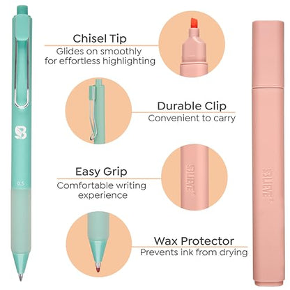 BLIEVE - Aesthetic Highlighters and Gel Pens With Soft Ink and Chisel Tip, Bible Highlighters and Pens No Bleed, Dry Fast Easy to Hold, for Bible Journaling Planner School Supplies (CANDY) - color: CANDY
