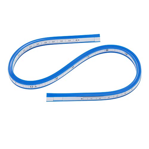 Pacific Arc Flexible Curve Graduated 20 Inch Ruler with Inking Edge, for Drawing, Pattern Making, Engineering, Stencil Making, Saddle Fitting - size: 20 Inch