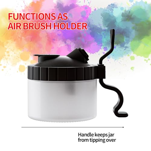 crpen Airbrush Kit with Brush Cleaner Solution Airbrush Cleaner Kit Airbrush Holder Stand Airbrush Cleaning Pot Airbrush Spray Cleaning Efficient Cleaning of Airbrushes (Black)