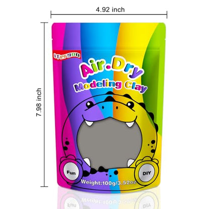 ifergoo 100g Gray Air Dry Clay, 3.5oz DIY Creative Modeling Clay for Kids | Refill Foam Magic Clay for School Art & Craft Project, Slime Supplies, Ultra-light & Soft, Gift for Age 3-12 Boys & Girls - color: Gray/100g