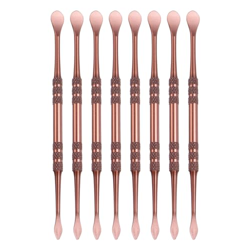 HARFINGTON 8 Pcs Wax Carving Tools 4.8" Double Ended Stainless Steel Wax & Clay Sculpting Wax Carvers Tools Modeling Spoon for Figures Clay Handmade Art Works, Rose Gold - color: Rose Gold