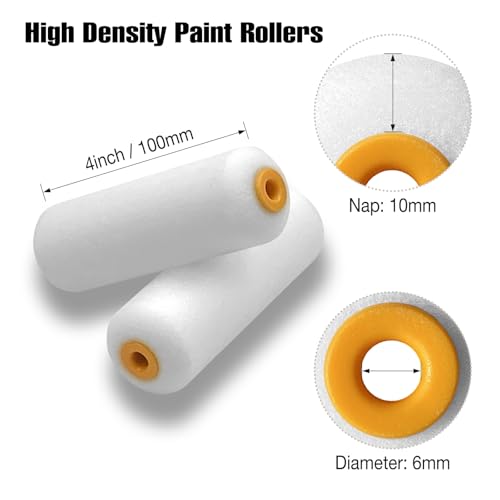 King Origin Foam Paint Roller, 10 Pack, 4 Inch High Density Roller | Foam Paint Roller Covers for Smooth Paint Application, No Lint Shedding on Walls, House - size: 10 PCS, 4"