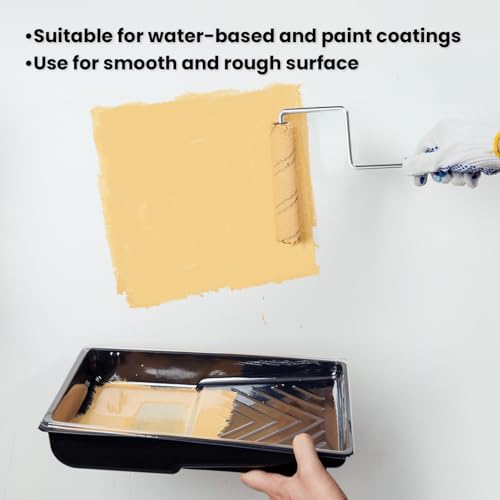 Paint Roller Covers, 60 Pack, 6 Inch, 3/8 Inch Nap | 6 Inch Microfiber Sleeves, 2 Anti-Rust Metal Frames Included, Ideal for Wall & Furniture Painting - size: 6 inch paint roller 60 pack