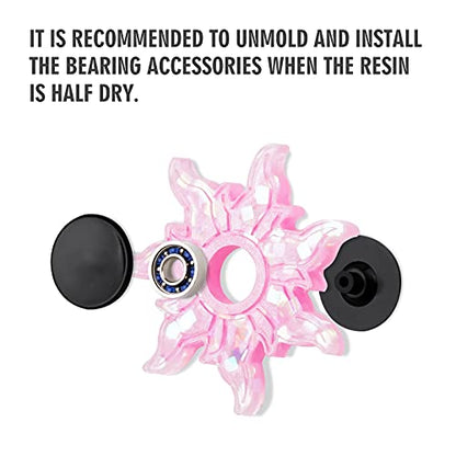 NiArt Fidget Spinner Silicone Resin Mold Kit, 4 Molds, 10 Bearings Set - size: 4 Molds (C) + 10 BLACK Bearings