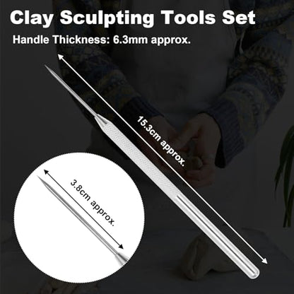 suiwotin 12pcs Pottery Needle Tool Set, Detail Tools for Precision Carving