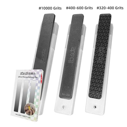 stedi Hobby Model Polishing Tools 3 PCS, Precision Glass Polishing Files | #320-400 Grit, #400-600Grit, #10000 Grit - style: 3 PCS Glass Files