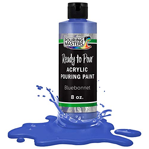 Pouring Masters Bluebonnet Ready to Pour Acrylic Pouring Paint - Premium 8-Ounce Pre-Mixed Fluid Acrylic Paint - Fluid Art Supplies for Canvas, Wood, Paper, Tile & Rocks - color: Bluebonnet