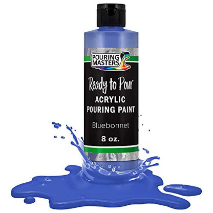 Pouring Masters Bluebonnet Ready to Pour Acrylic Pouring Paint - Premium 8-Ounce Pre-Mixed Fluid Acrylic Paint - Fluid Art Supplies for Canvas, Wood, Paper, Tile & Rocks - color: Bluebonnet