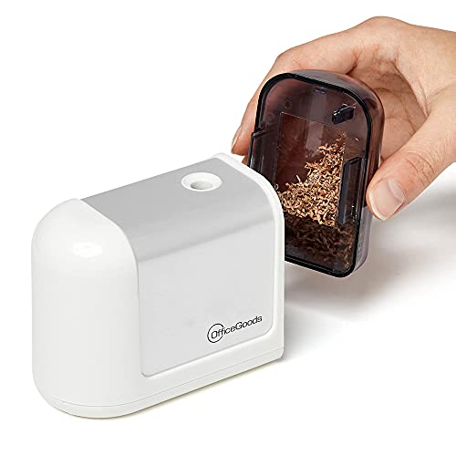 OfficeGoods Mini-Pro Electric Pencil Sharpener, Cordless, White - color: White
