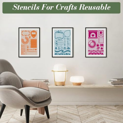 Diary Planning Stencils for Crafts Reusable 15Pcs Stencils(7.8X5.1 Inch) - color: Diary 1