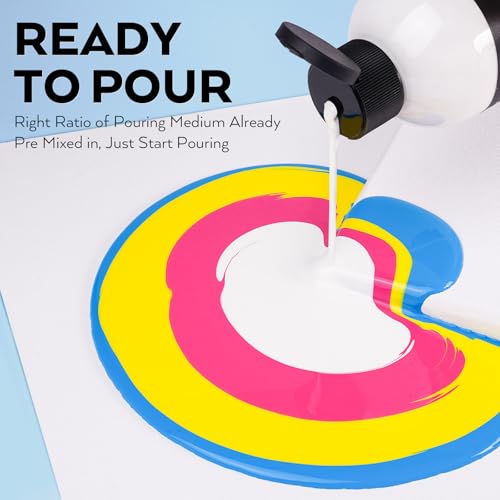 Nicpro 24 Colors 8.45oz Large Volume Acrylic Pour Paint Kit - color: 24 Colors