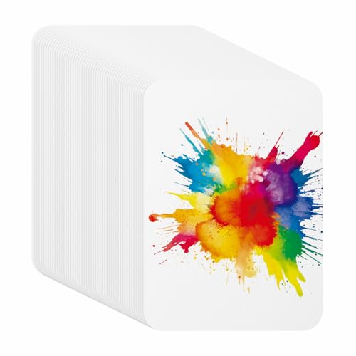 PATIKIL 100 Sheets Cotton Watercolor Paper 140lb/300 GSM Cold Press Water Coloring Paint Paper Round Corner for Art Painting Watercolor Drawing Artist, 8x6 Inch - size: 8x6 Inch