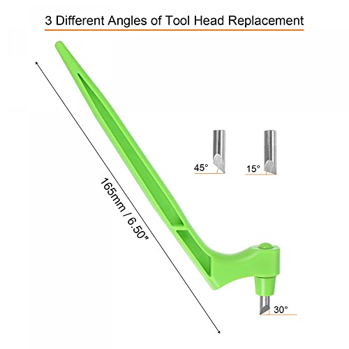 uxcell Craft Cutting Tools, 360 Degree Rotating Blades Stainless Steel Cutter with 15 30 45 Degree Blade for DIY Crafts Stencils Scrapbooks, Green - color: Green
