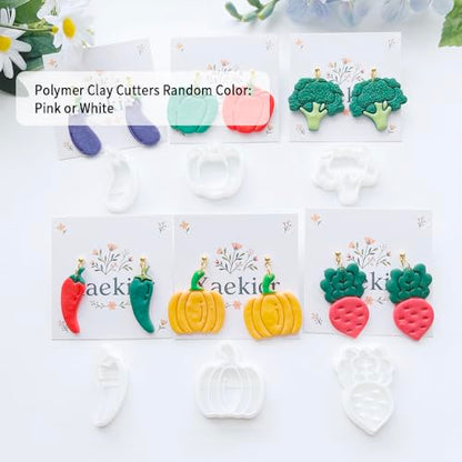 13 Pcs Vegetable Polymer Clay Cutters - Miniature Food Shape Jewelry Making Tools for Earrings, Charms & DIY Crafts, Soft Clay Molds - color: 2G color
